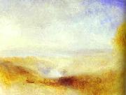 J.M.W. Turner Landscape with River and a Bay in Background. oil